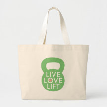 Mint "Live Love Lift" Canvas Bags