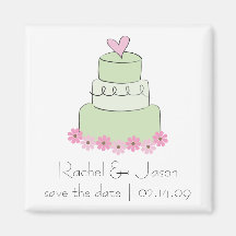 Mint Wedding Cake | Save the Date Magnet