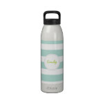 Mint Wide Stripe Drinking Bottle
