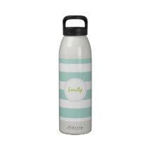 Mint Wide Stripe Drinking Bottle