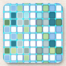 Minty tiles drink coasters