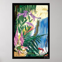 Miranda By The Waterfall Print