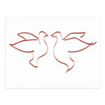 Mirror Image Doves Clipart Post Card