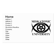 MISKATONIC UNIVERSITY BUSINESS CARD TEMPLATE