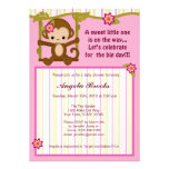 Miss Monkey Baby Shower Invitations Girl