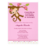 Miss Monkey Baby Shower Invitations Girl invitations