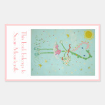 Miss Valentine bookplate Rectangular Stickers