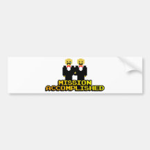 "Mission Accomplished" Marriage (Gay, 8-bit) Bumper Stickers