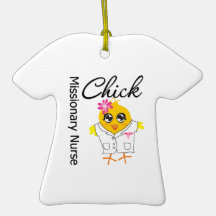 Missionary Nurse Chick v2 Christmas Tree Ornaments