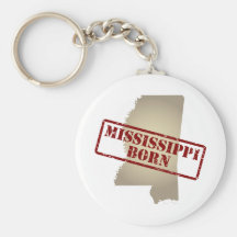 Mississippi Born - Stamp on Map Key Chain
