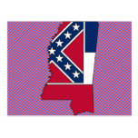 Mississippi Flag Map Post Card