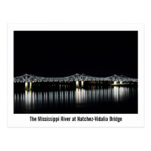 Mississippi River at Natchez Vidalia Bridge Postcards
