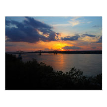 Mississippi River Sunset - Natchez, MS Post Card