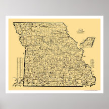 Missouri Railroad Map 1897 Print