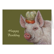 Mister Smythe the pig birthday card