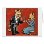 Mistletoe for You Cat Christmas Card by Louis Wain