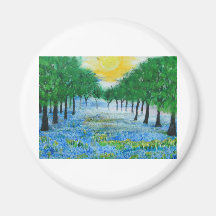 Misty Blue Meadow Refrigerator Magnet