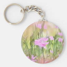 Misty Morning Dianthus Keychain