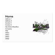 Mitchell Tartan Grunge Business Card Template