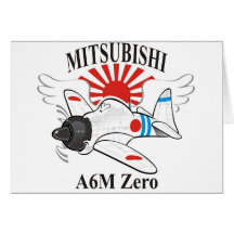mitsubishi zero greeting cards