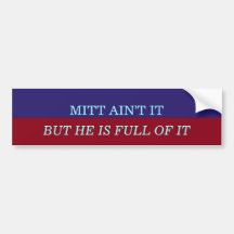 MITT AIN'T IT BUMPER STICKERS