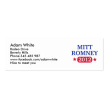 Mitt Romney 2012 Business Card