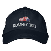 Mitt Romney 2012 Star Stripes Embroidered Hat