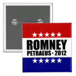 Mitt Romney David Petraeus 2012 Buttons