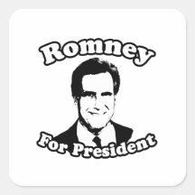 MITT ROMNEY FOR PRESIDENT 2 SQUARE STICKER