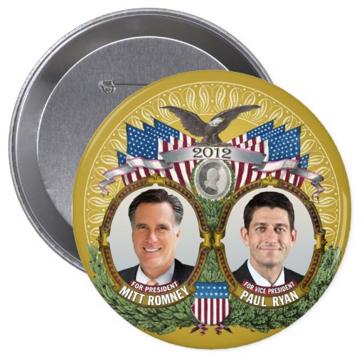 Mitt Romney Paul Ryan Photo Pinback Buttons