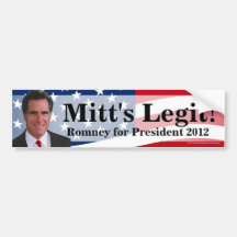 Mitt's Legit! Romney 2012 Bumper Sticker Decal