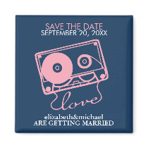 Mix tape of Love Save the Date Announcements Magnets