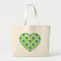 Mixed Greens Squares Heart Bag