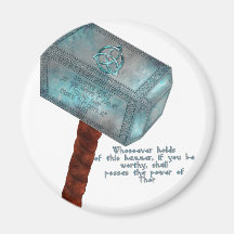 Mjolnir Holds the Power of Thor Refrigerator Magnet