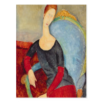 Mme Hebuterne in a Blue Chair, 1918 postcards