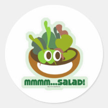Mmmm Salad Round Sticker