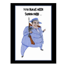 Mob Boss Murder Mystery Invitation Postcard