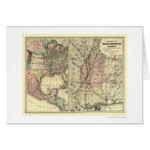 Mobile & Northwestern Railroad Map 1871 Cards