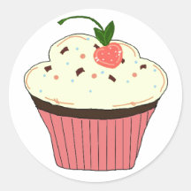 Mocha Cupcake Stickers
