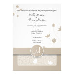 Mocha Flowers Wedding Invitation invitations
