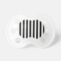 Mod Black and White Stripes Pattern Baby Pacifier