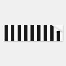 Mod Black and White Stripes Pattern Bumper Stickers