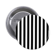Mod Black and White Stripes Pattern Button