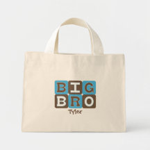 MOD Blocks Big Bro - Blue & Brown Personalised Canvas Bags