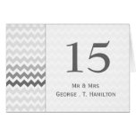 Mod chevron gray Ombre wedding table numbers cards