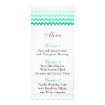 Mod chevron mint green Ombre wedding menu cards rack cards