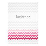 Mod chevron Pink Ombre wedding invites invitations