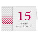 Mod chevron Pink Ombre wedding table numbers cards