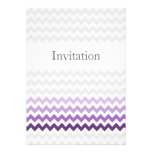 Mod chevron purple Ombre wedding invites invitations