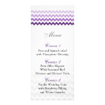 Mod chevron purple Ombre wedding menu cards rack cards